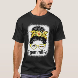Zonnebloem Gammi Leven Rommelige Knot Bleekt Moede T-shirt