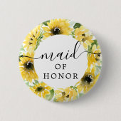 Zonnebloem Garden Bridal Party Button - Maid (Voorkant)