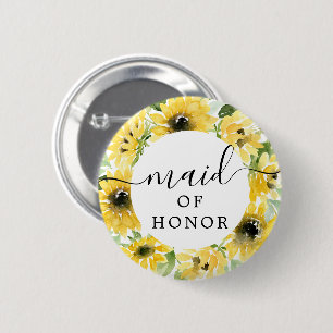Zonnebloem Garden Bridal Party Button - Maid