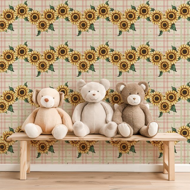 Zonnebloem Garland Plaid Behang (Creator heeft geüpload)