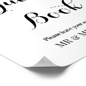 Zonnebloem Gast Boek Weddenschap Floral Poster (Hoek)