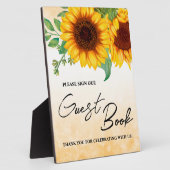 Zonnebloem Gast Boek Weddenschap Fotoplaat (Zijkant)