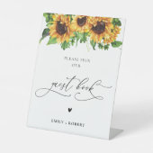 Zonnebloem Gastenboek teken Reclamebord Met Voetstuk (Voorkant)