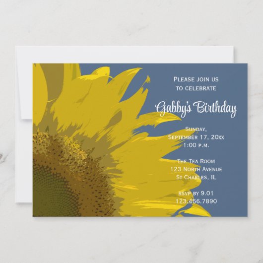 Zonnebloem, geboortedag kaart (Voorkant)