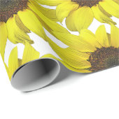 Zonnebloem gedekt   cadeaupapier (Rol Hoek)