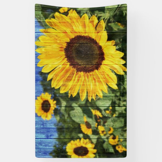 Zonnebloem Gedopte hek Spandoek (Verticaal)