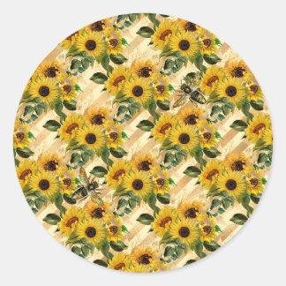 Zonnebloem geeft de zonnebloem een favoriete emble ronde sticker