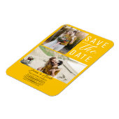 Zonnebloem Geel 2 Foto's Save the Date Wedding Magneet (Linkerzijde)