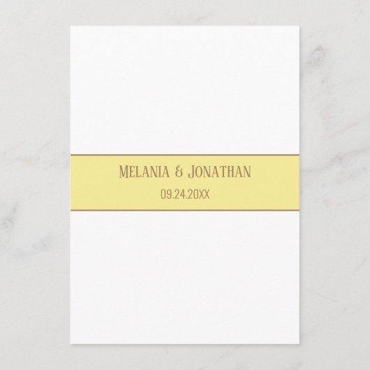 Zonnebloem (geel) 4,5" x 6,25" Wedding Menu (Achterkant)