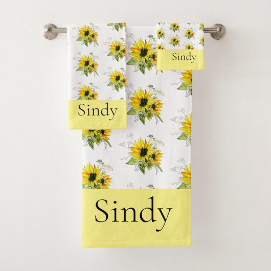 Zonnebloem Geel Badhanddoek set Bad Handdoek (Insitu)