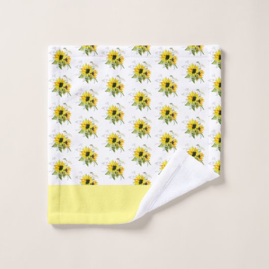 Zonnebloem Geel Badhanddoek set Bad Handdoek (Wasdoekje)