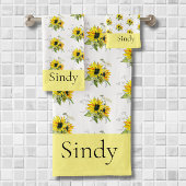 Zonnebloem Geel Badhanddoek set Bad Handdoek