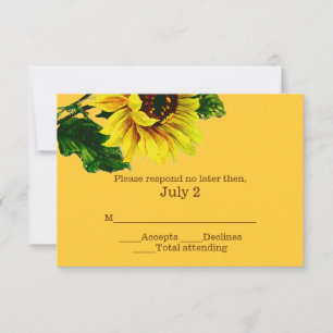 Zonnebloem Geel Berichten RSVP-kaart RSVP Kaartje