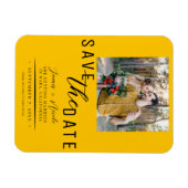 Zonnebloem Geel Bewaar de datum Foto Bruiloft Magneet (Horizontaal)