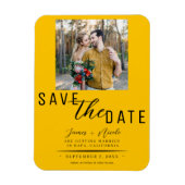 Zonnebloem Geel Bewaar de datum Foto Bruiloft Magneet (Verticaal)