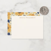 Zonnebloem Geel Blauw Gift Enclosure Aangepaste na Notitiekaartje (Voorkant / Achterkant in situ)