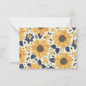 Zonnebloem Geel Blauw Gift Enclosure Aangepaste na Notitiekaartje (Achterkant)