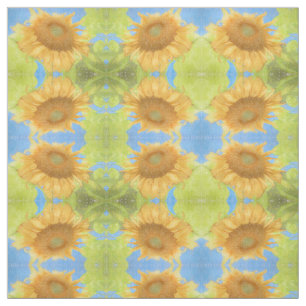 Zonnebloem Geel Blauw Groen Land Florentijn Stof