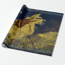 Zonnebloem Geel Blauw Schets  Antiek