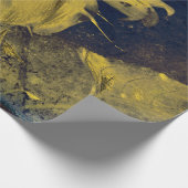 Zonnebloem Geel Blauw Schets  Antiek Cadeaupapier (Hoek)