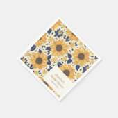 Zonnebloem Geel Blauw Vrijgezellenfeest Aangepaste Servet (Hoek)