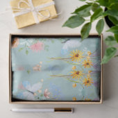 Zonnebloem - Geel Blauwe Vlinder - Ontschrooiing Tissuepapier (Geschenk)