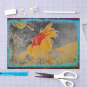 Zonnebloem Geel Blauwgroen Antiek Schets Tissuepapier (Craft)