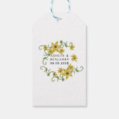 Zonnebloem Geel Bloem Botanisch Handgetekende Olie Cadeaulabel (Achterkant)