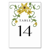 Zonnebloem Geel Bloem Botanisch Handgetekende Olie Kaart (Achterkant)