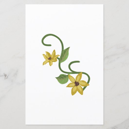 Zonnebloem Geel Bloemen Botanische Hand getrokken  (Achterkant)