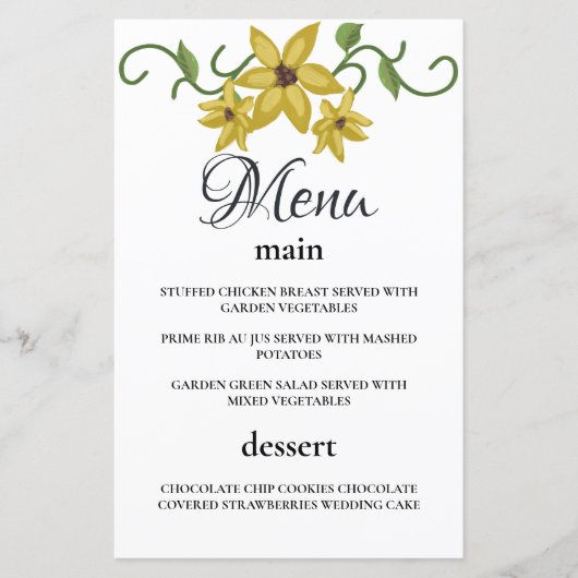 Zonnebloem Geel Bloemen Botanische Hand getrokken  (Voorkant)