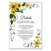 Zonnebloem Geel Bloemen Botanische Hand getrokken  Kaart (Voorkant)