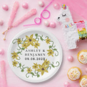 Zonnebloem Geel Bloemen Botanische Hand getrokken Papieren Bordje (Feest)