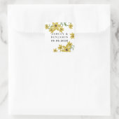 Zonnebloem Geel Bloemen Botanische Hand getrokken  Vierkante Sticker (Tas)