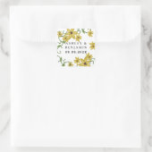 Zonnebloem Geel Bloemen Botanische Hand getrokken  Vierkante Sticker (Tas)