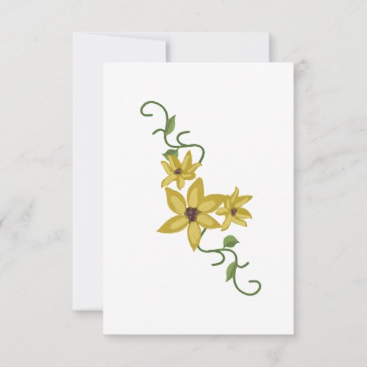 Zonnebloem Geel Bloemig Botanisch Handgetekend Oli RSVP Kaartje (Achterkant)