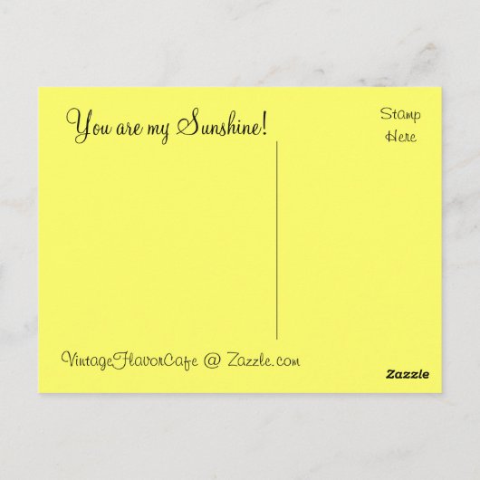 zonnebloem Geel - Briefkaart (Achterkant)