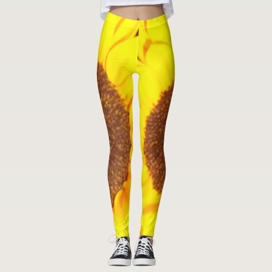 Zonnebloem Geel bruine Leggings (Voorkant)