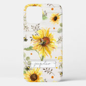 Zonnebloem Geel Bumble Bee Rustisch Script Case-Mate iPhone Case (Achterkant)