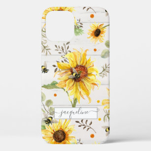 Zonnebloem Geel Bumble Bee Rustisch Script Case-Mate iPhone Case