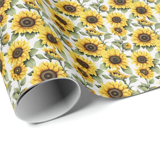 Zonnebloem Geel Cadeaupapier (Rol Hoek)