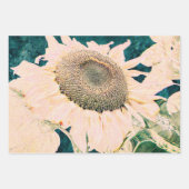 Zonnebloem  Geel Donkergroen ontkoppelen Inpakpapier Vel (Voorkant 2)