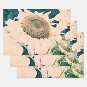 Zonnebloem  Geel Donkergroen ontkoppelen Inpakpapier Vel