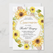 Zonnebloem geel en goudbloem Quinceanera Kaart (Voorkant)
