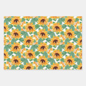 zonnebloem Geel en groen patroon Inpakpapier Vel (Voorkant 2)
