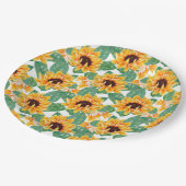  zonnebloem Geel en groen patroon Papieren Bordje (Gekanteld)