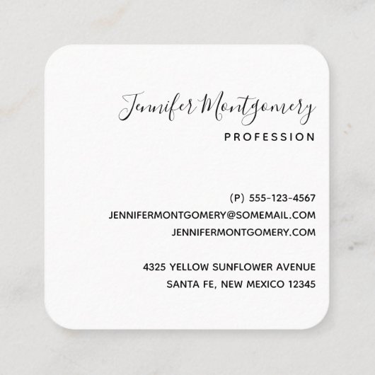 zonnebloem Geel en groen patroon Vierkante Visitekaartje (Achterkant)