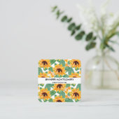  zonnebloem Geel en groen patroon Vierkante Visitekaartje (Staand voorkant)