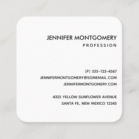 zonnebloem Geel en groen patroon Vierkante Visitekaartje (Achterkant)