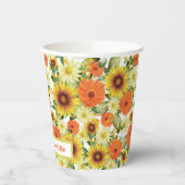 Zonnebloem Geel en Groene Bloemen Papieren Bekers (Links)